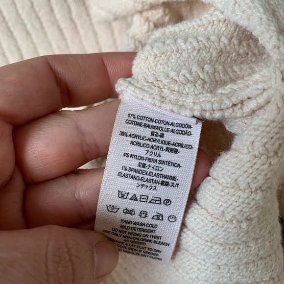 Free people cream oversized cropped sweater - Picture 6 of 7